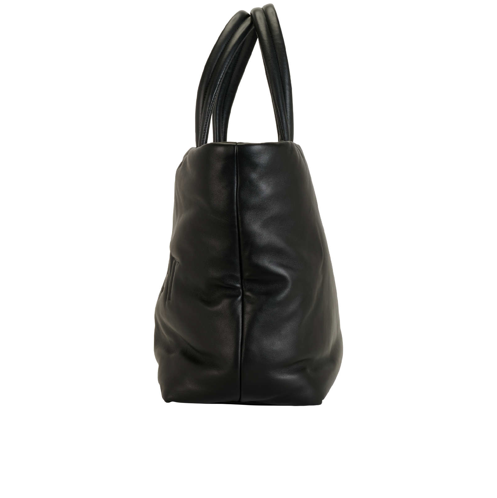 Logo-Debossed Tote, &pound;1,100, Handbags, Black, Leather, Bottom view